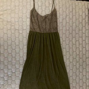 Free People Olive Green Knit Midi Dress